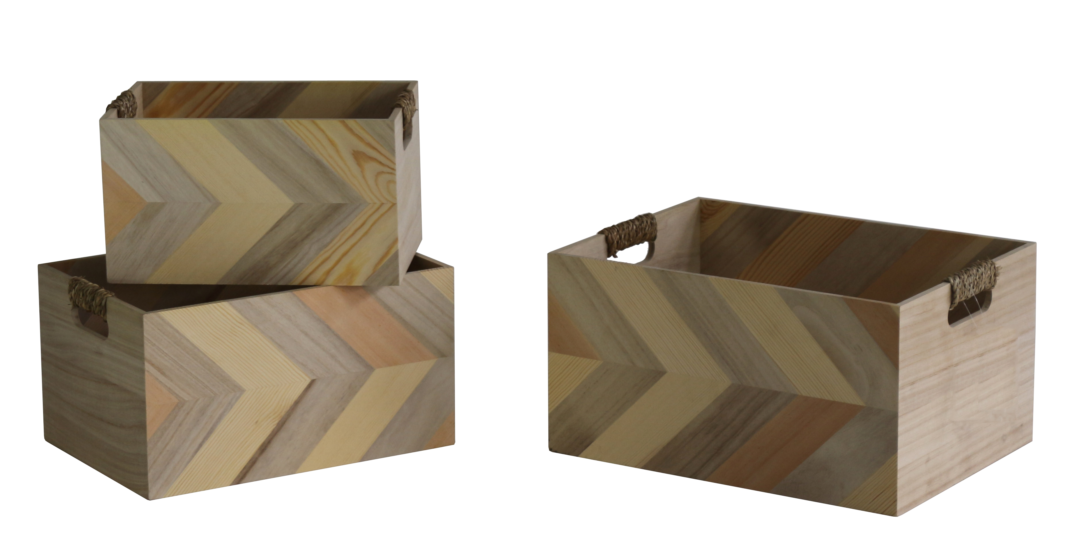 set of 3 wooden crate