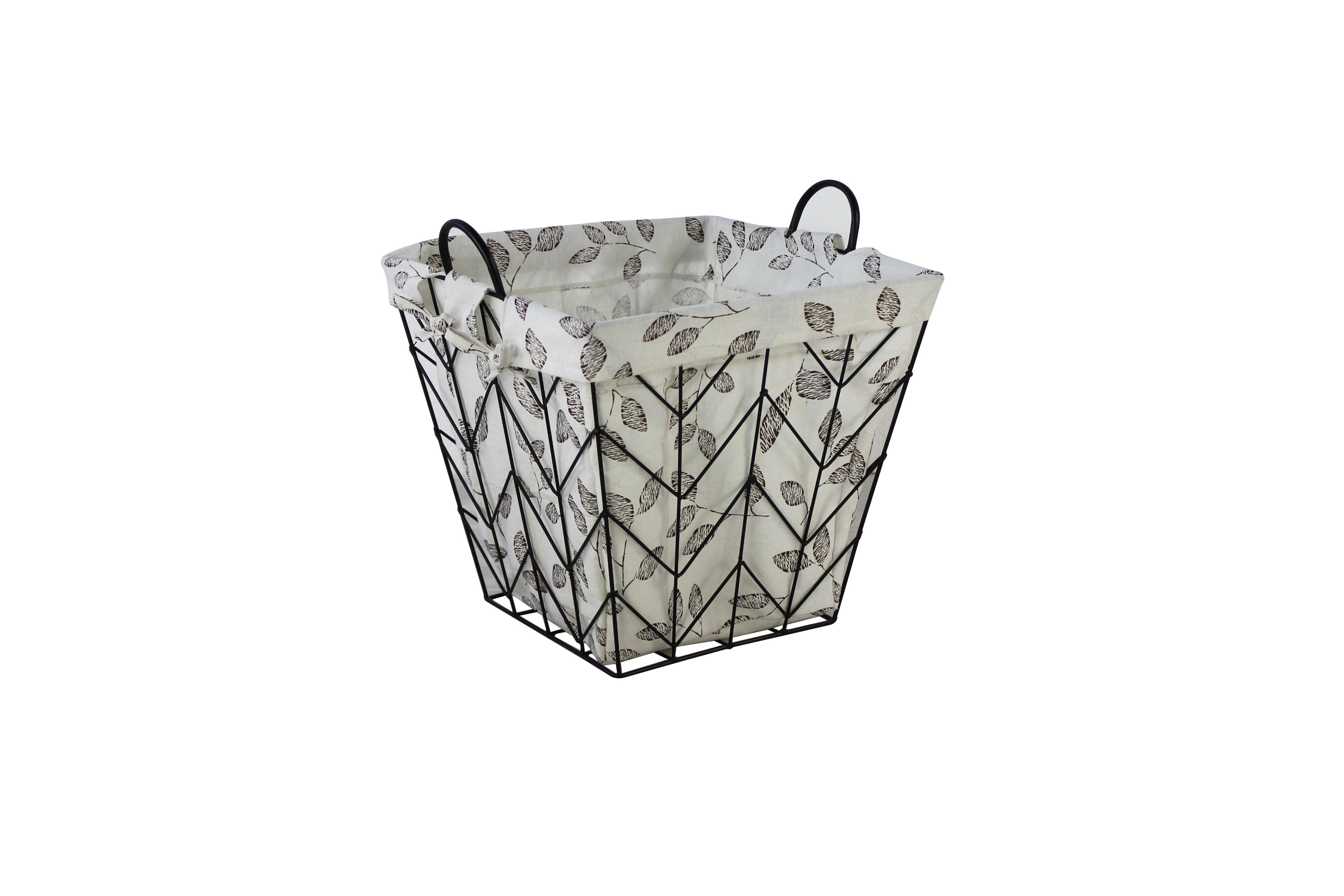 metal basket with fabric liner
