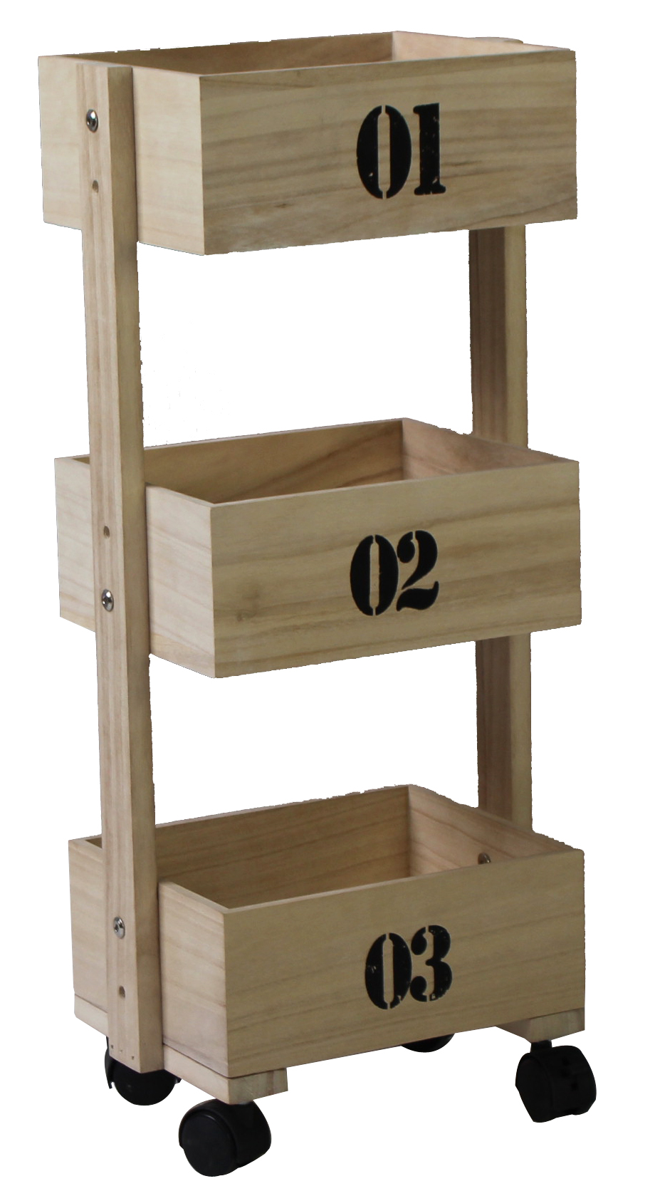 three ladder wooden rack